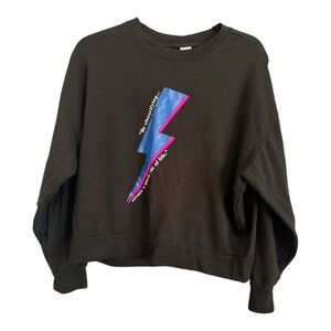 Smash + Tess Black Crewneck Sweater with Lightning Bolt